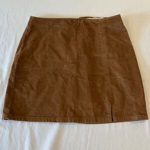 High waisted Corduroy Brown Hollister Mini Skirt Capsule Neutral Size Small